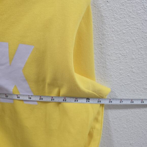 Victoria Secret PINK Sweatshirt XL Off Shoulder Tie Dye Yellow Pullover New - Picture 10 of 10